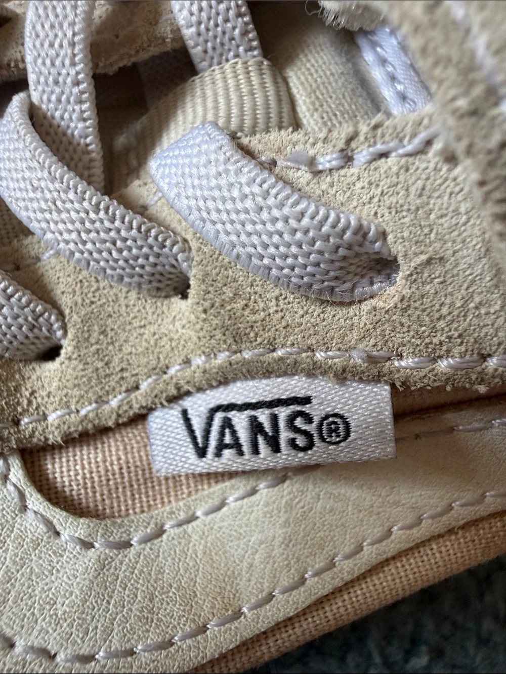 Vans Old Skool Velcro Sneakers in Beige and Cream